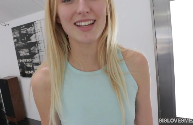 Naked blonde gets a strong dick to work magic on her tiny pussy hole
