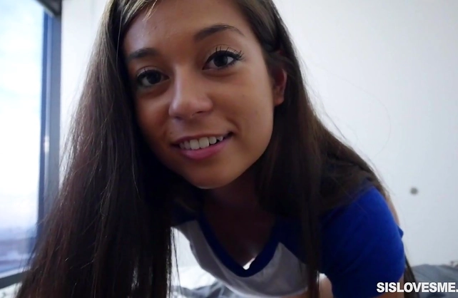 Lovely looking young slut girl plays with a black cock and enjoys it in pussy