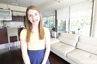 Cute redhead sucks the dick then bends ass to fuck in a perfect POV