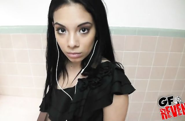 Hot slut girl gets her ass poked and pussy screwed brutally in a toilet