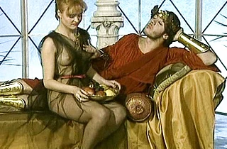 Naked girls show off their fucking skills in an orgy organized in the Roman Empire