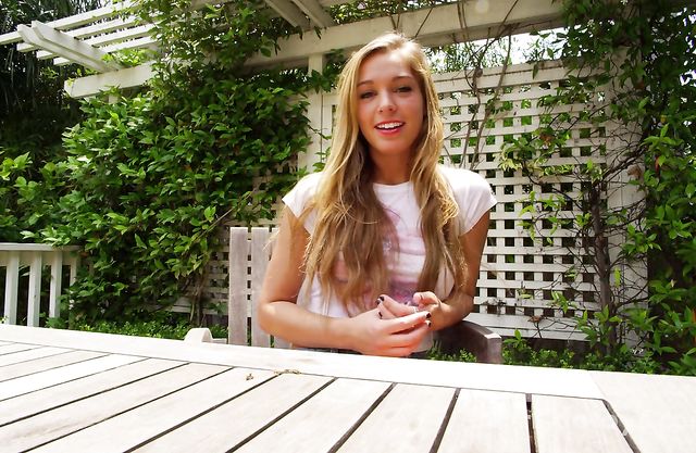 Blonde amateur in scenes of raw back yard toy porn in solo scenes