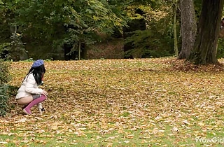 Brunette teen gets seduced in the park then is fucked by a lad