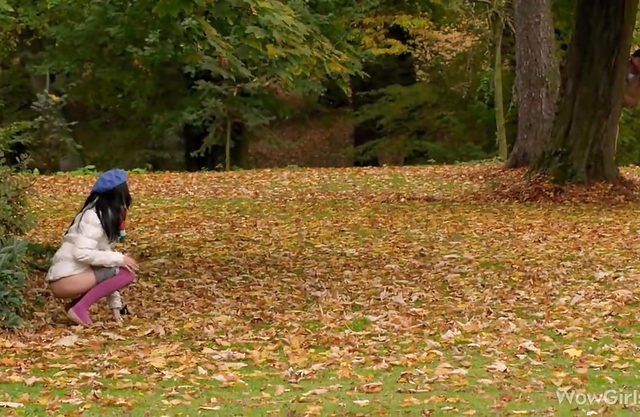 Brunette teen gets seduced in the park then is fucked by a lad