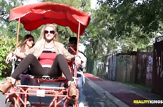 Cheerful slut girls get picked up by stranger guys and fucked unbelievably hard