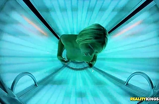 Blonde whore strips naked to try sex with two horny males