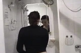 Amateur couple fucks hard in the shower and on the bed until they both cum
