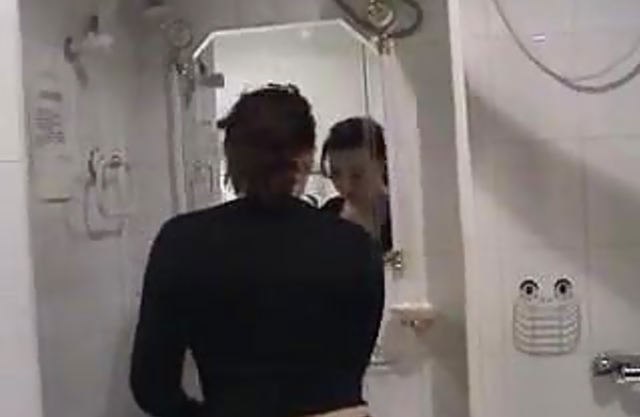 Amateur couple fucks hard in the shower and on the bed until they both cum