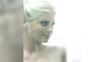 Blonde slut with a great body gets fucked hardcore in the shower by a big cock