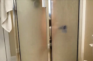 Young naked angel masturbates in the shower using her favorite dildo toy