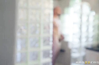 Blonde beauty strips naked to take on a huge cock in special hardcore
