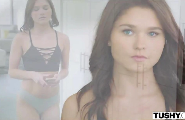 Cute teen seducing her friend’s dad and taking his dick up her ass