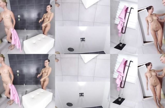 Steamy porn play with naked lesbian babes in shower for the pussy orgasm
