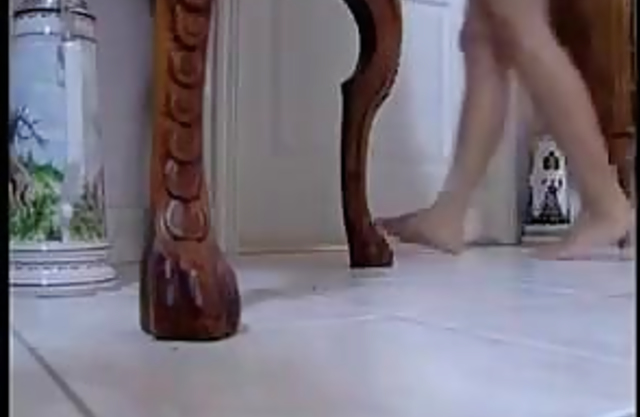 Nude babe showers and gently touches her big tits in a sensual solo