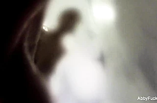 Leggy honey spreads legs and demonstrates her big dripping twat in the shower