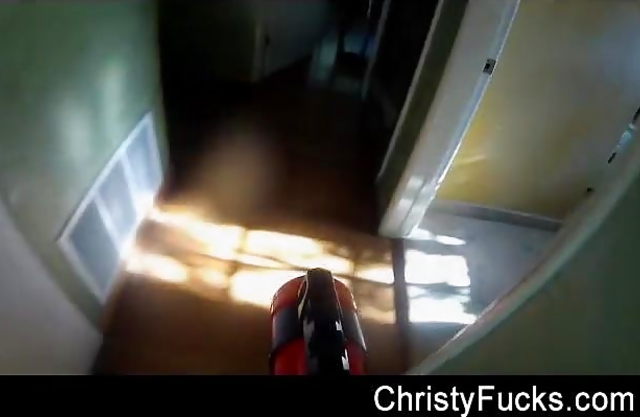 Sexy naked girl caught on her neighbour's cam while masturbating in the shower