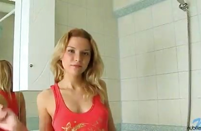 Babe spreads her ass and pussy and masturbates in the shower until she cums